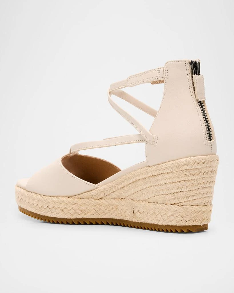 Eileen Fisher Wesson Leather Ankle-Strap Wedge Espadrilles 2