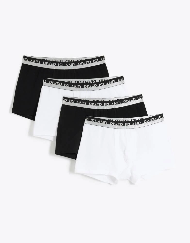 River Island River Island 4 pack cotton stretch trunks in white 1