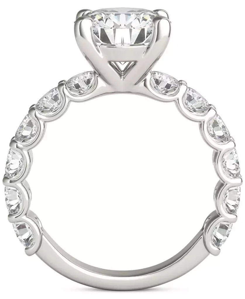 Charles & Colvard Moissanite Solitaire & Trellis-Set Side Stone Ring (3-3/4 ct. t.w.) in 14k White Gold 3