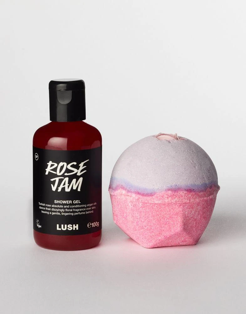 Lush LUSH Sex Bomb Bath Bomb & Rose Jam Shower Gel Duo Set 1
