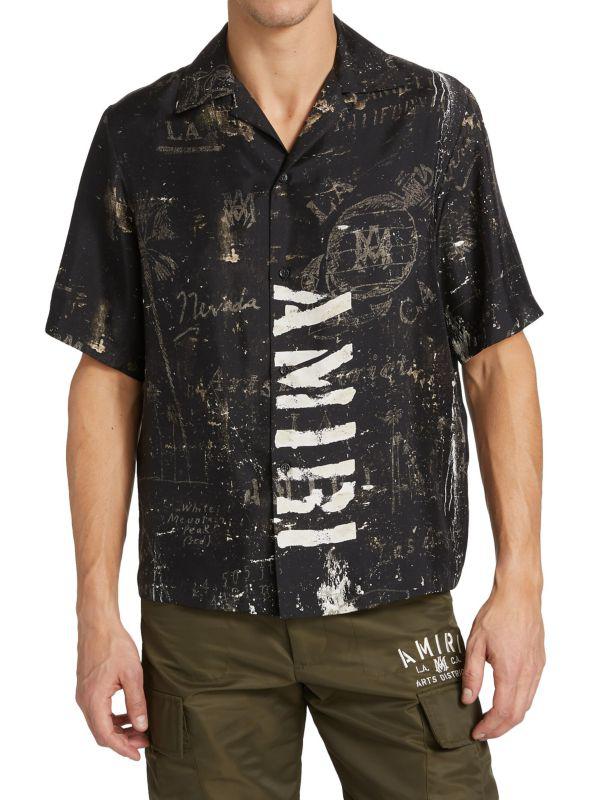 AMIRI Army Stencil Camp Shirt