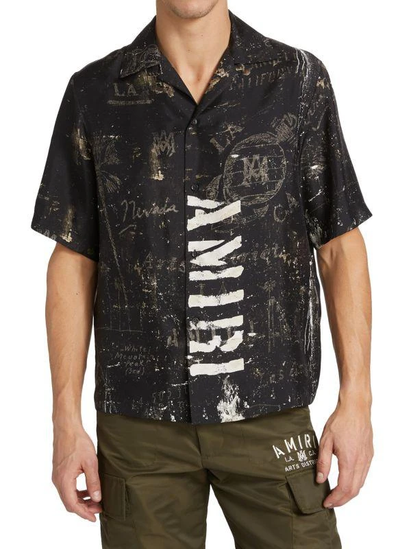 AMIRI Army Stencil Camp Shirt 1