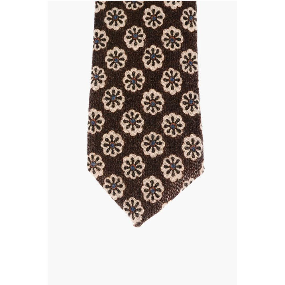 Corneliani CC COLLECTION Floral-Patterned Wool Kipper Men's Tie 2