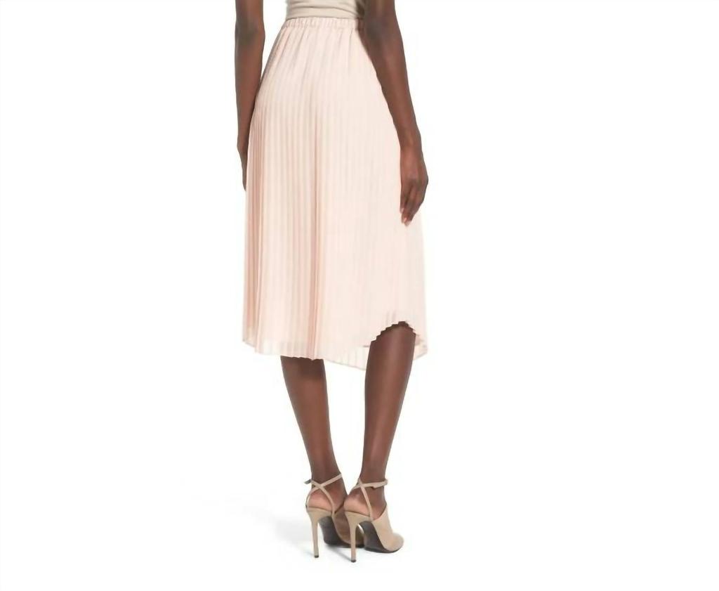 Chelsea28 Chelsea28 - Pleated Sheer Uneven Hem Midi Skirt