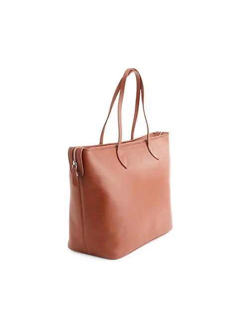 Royce New York Pebble Grain Wide Tote Bag