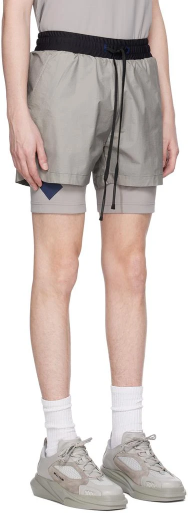 TEMPLA Gray Layered Track Shorts 2