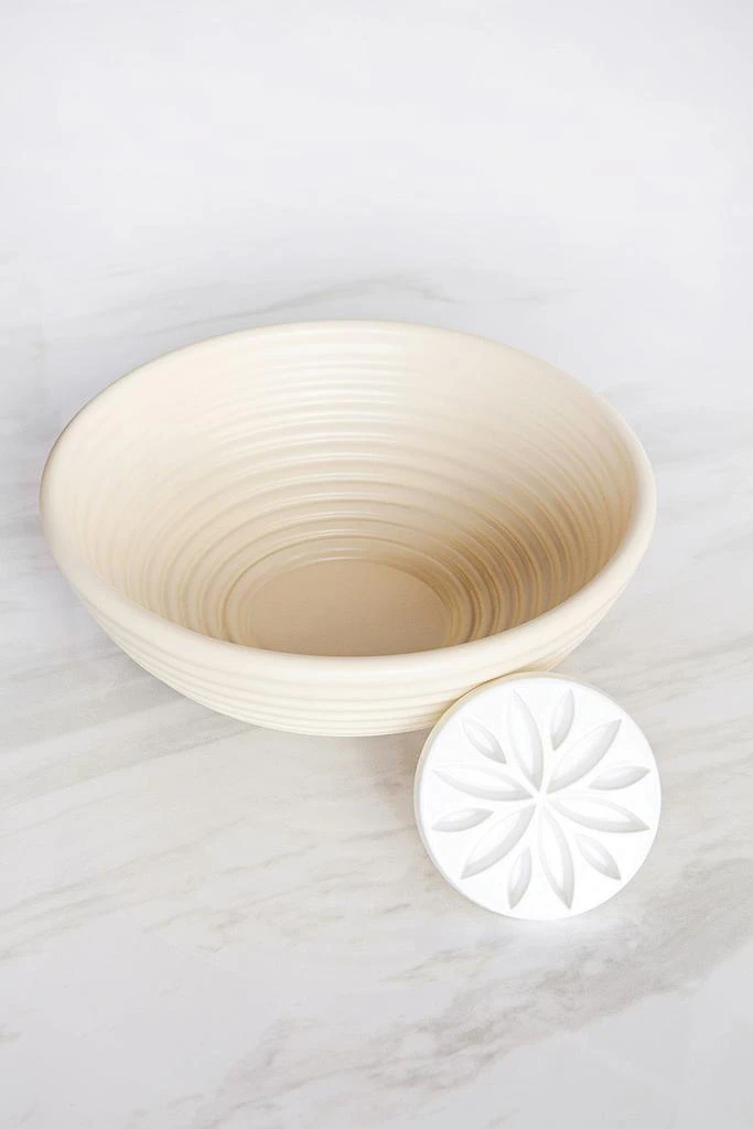 Talisman Designs Dishwasher-Safe Bread Dough Proofing Basket & Decorating Embosser, Set of 2, Tan 5