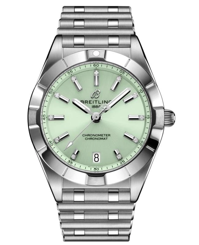 BREITLING Breitling Chronomat Quartz 32 Green Diamond Dial Steel Women's Watch A7731010L1A1 1