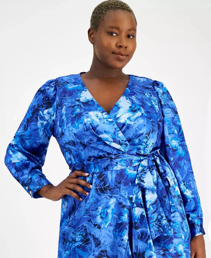 Tahari Plus Size Belted Surplice Midi Dress 2