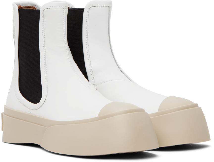 Marni White Pablo Chelsea Boots IT-39 - Boots - BeyondStyle