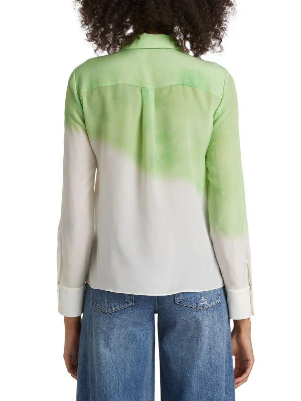 Alice + Olivia Brady Ombré Floral Silk Shirt 2