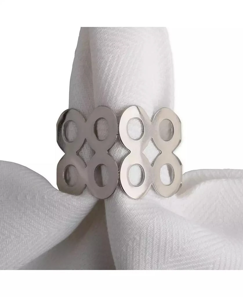 Design Imports Square Die Cut Napkin Ring Set of 6 3