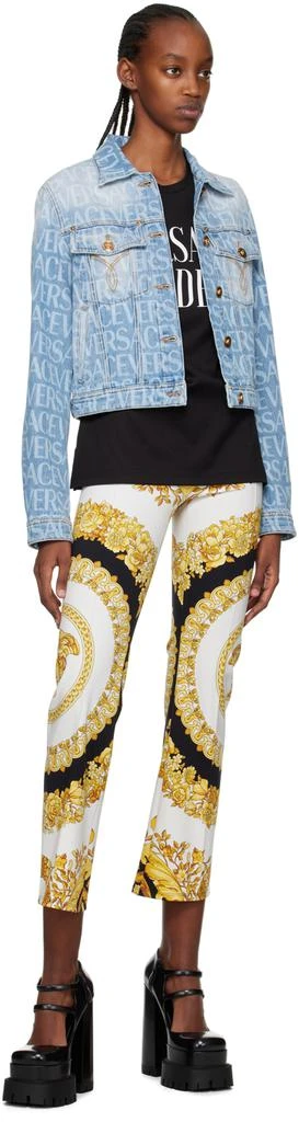 Versace White & Gold Barocco Leggings 4
