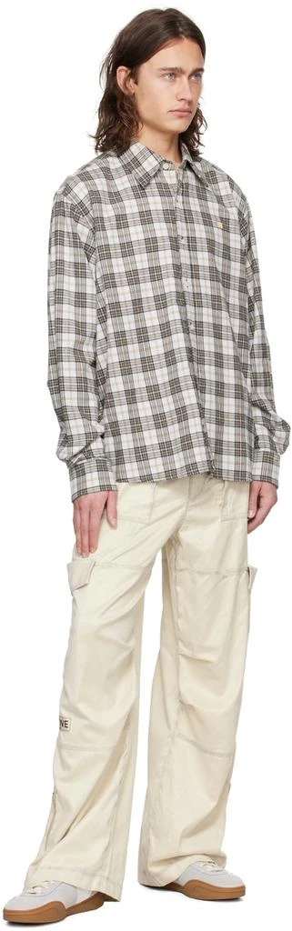 Acne Studios Off-White Faded Faux-Leather Cargo Pants 4