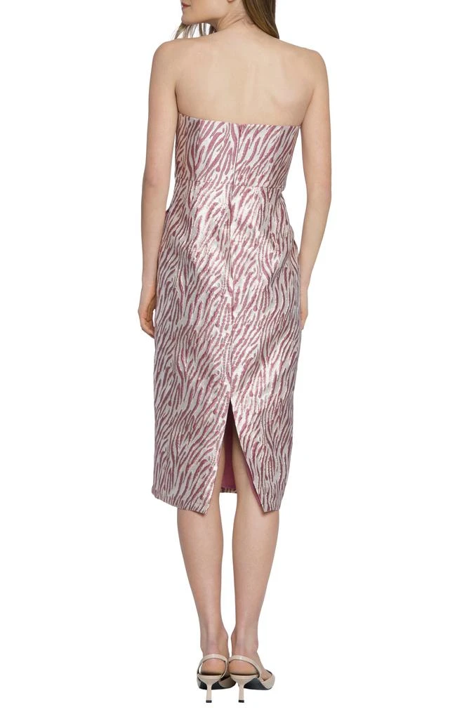 Donna Morgan Zebra Stripe Strapless Jacquard Midi Dress 2