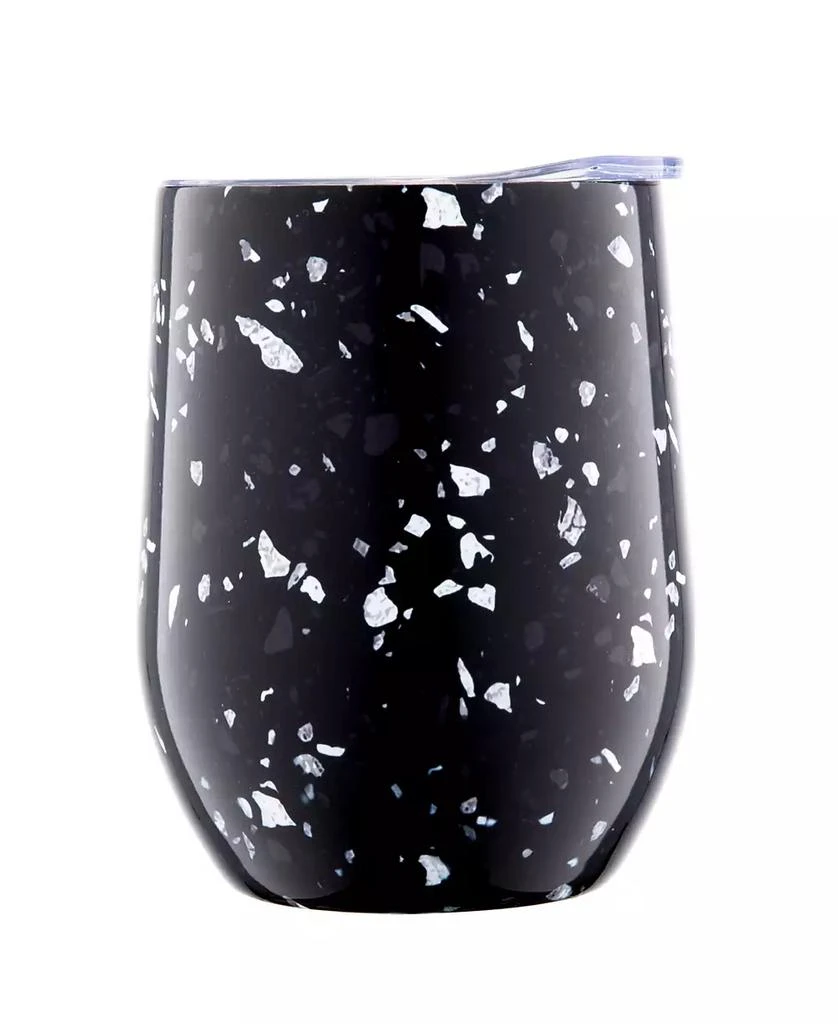 Cambridge Silversmiths 12 Oz Black Terzo Stainless Steel Wine Tumblers, Set of 4 3