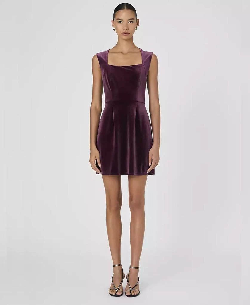 French Connection Women's Stretch Velvet Square-Neck Dress 1