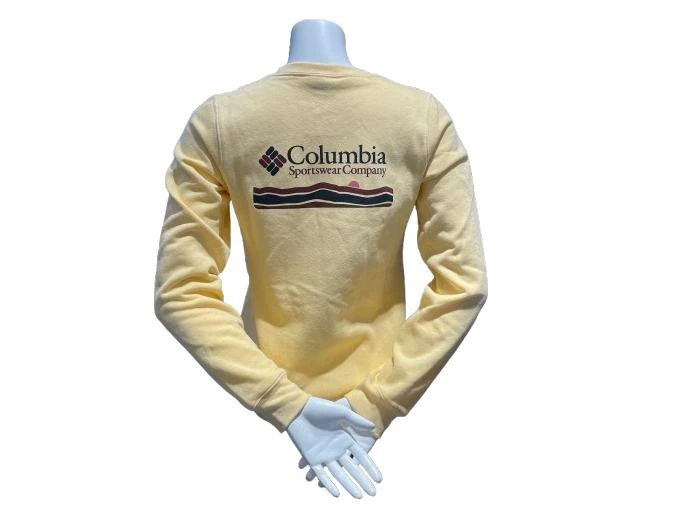 Columbia W Hawkins Cliff Graphic Crew Jaune 1