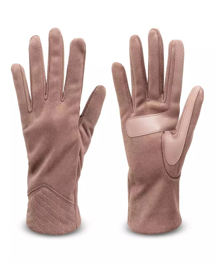 Isotoner Women's Water Repellent Stretch Microsuede Gloves with Quilted Chevron Wrist 5