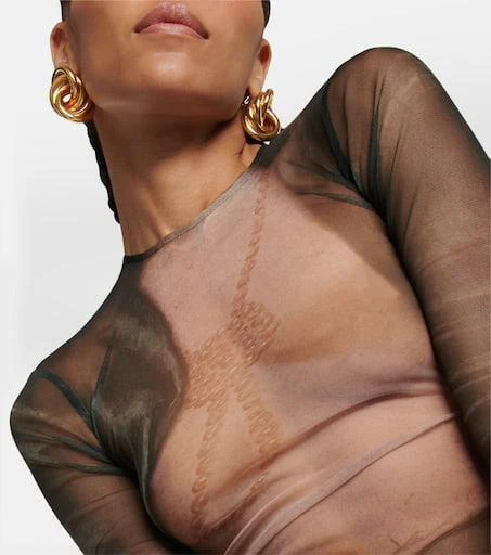 Balmain Trompe-l
œil printed tulle top 4