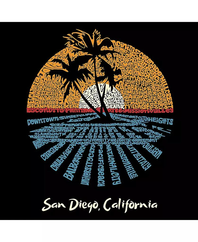 LA Pop Art Men's Word Art - Cities in San Diego T-Shirt 2
