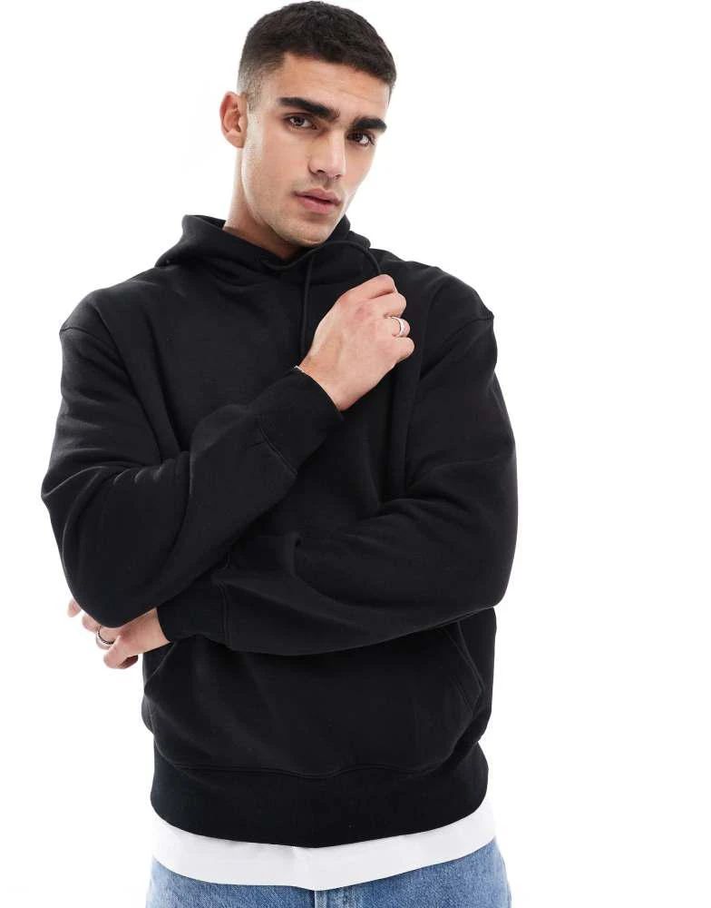 Bershka Bershka basic hoodie in black 1