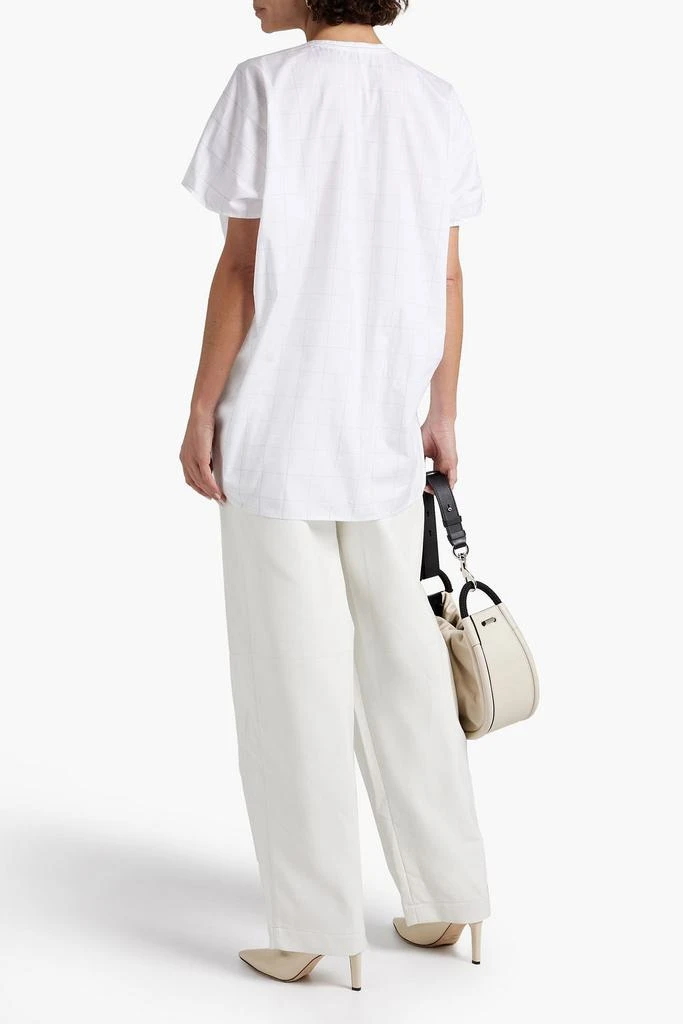 ROSETTA GETTY Asymmetric checked cotton-poplin top 3