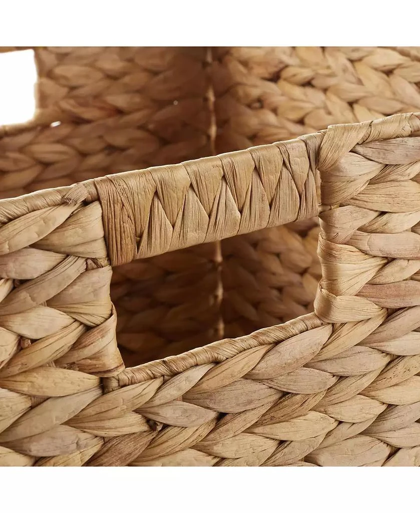 Casafield 10.5" x 10.5" Water Hyacinth Storage Baskets, Natural - Set of 2 Collapsible Cubes, Woven Bin Organizers for Bathroom, Bedroom, Laundry 4