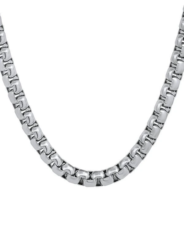 Hickey Freeman Stainless Steel Rounded Box Chain Necklace 1