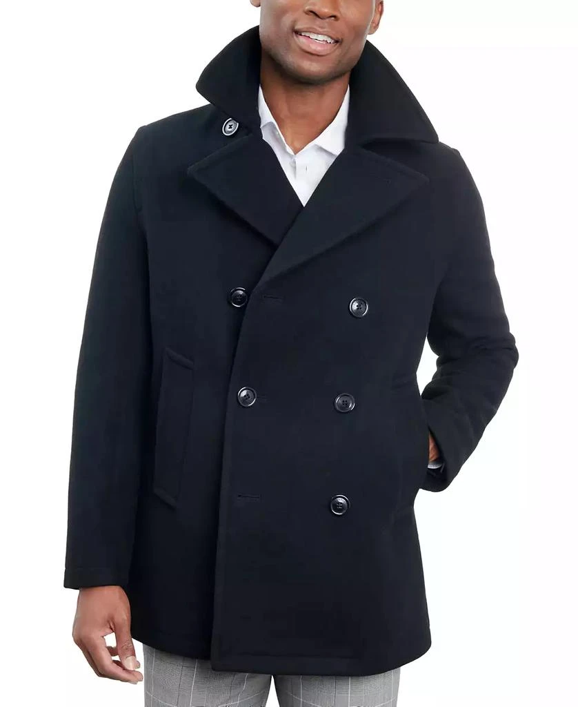 London Fog Men Double-Breasted Wool Blend Peacoat 6