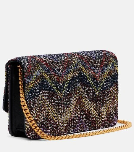 Missoni Caperdoni Small leather-trimmed sequined crossbody bag 5