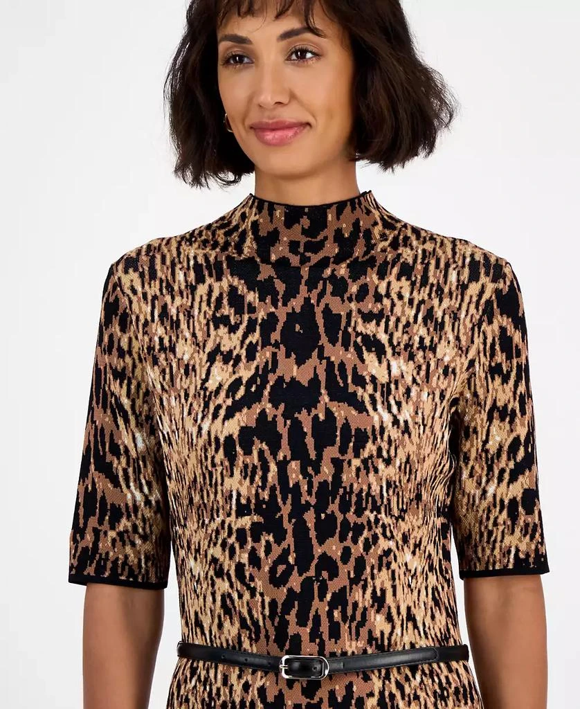 green emerald velvet dress Leopard Print Fit and Flare Dress