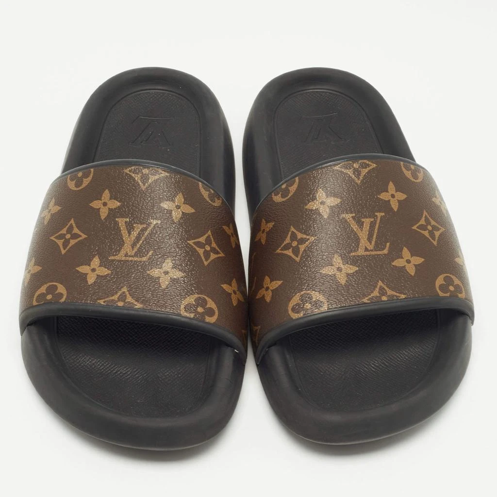 Louis Vuitton Louis Vuitton Brown Monogram Coated Canvas Waterfront Flat Slides Size 42 3