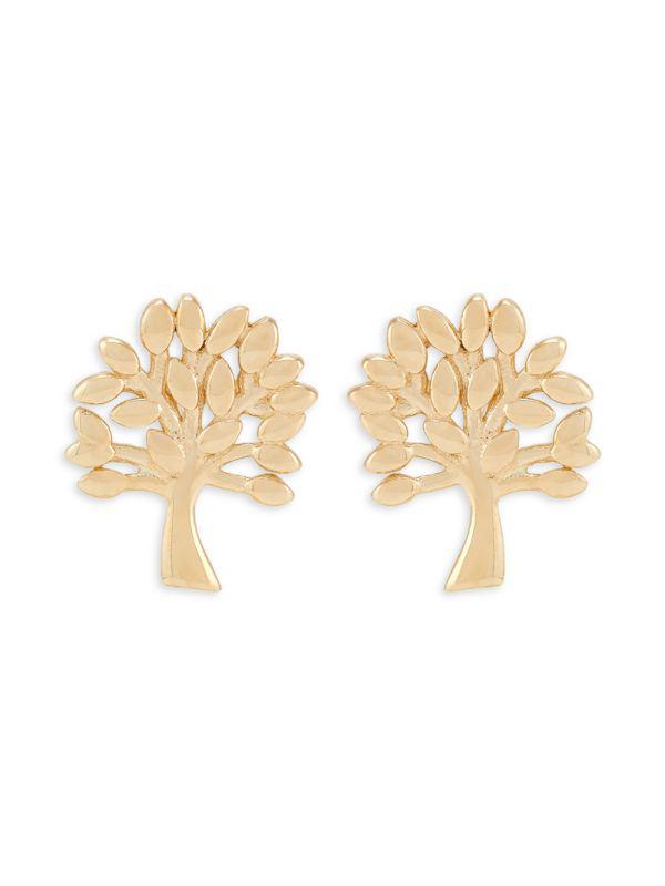 Saks Fifth Avenue ​14K Yellow Gold Family Tree Stud Earrings/3MM