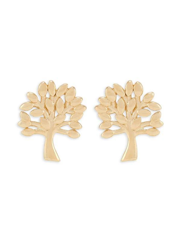 Saks Fifth Avenue ​14K Yellow Gold Family Tree Stud Earrings/3MM 2