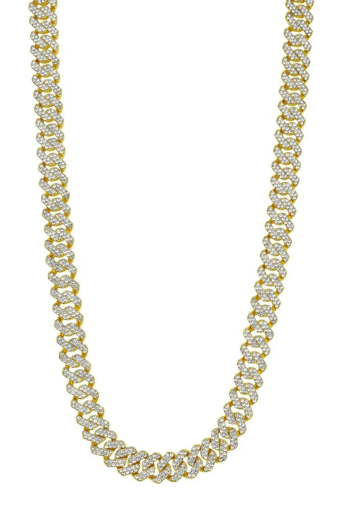 ADORNIA Men
s Pavé Cubic Zirconia 10mm Curb Chain Necklace