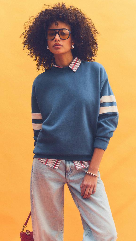 Clare V Oversized Varsity Sweatshirt