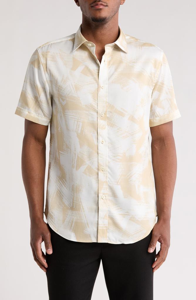 BUGATCHI Orson Abstract Print Lyocell Camp Shirt