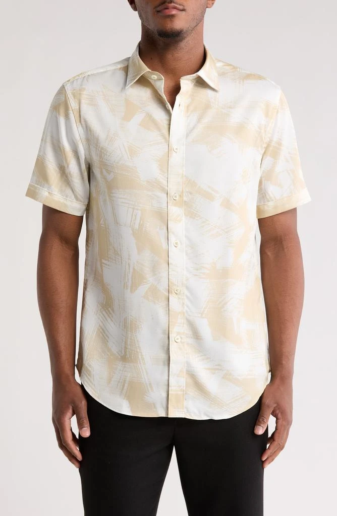 BUGATCHI Orson Abstract Print Lyocell Camp Shirt 1