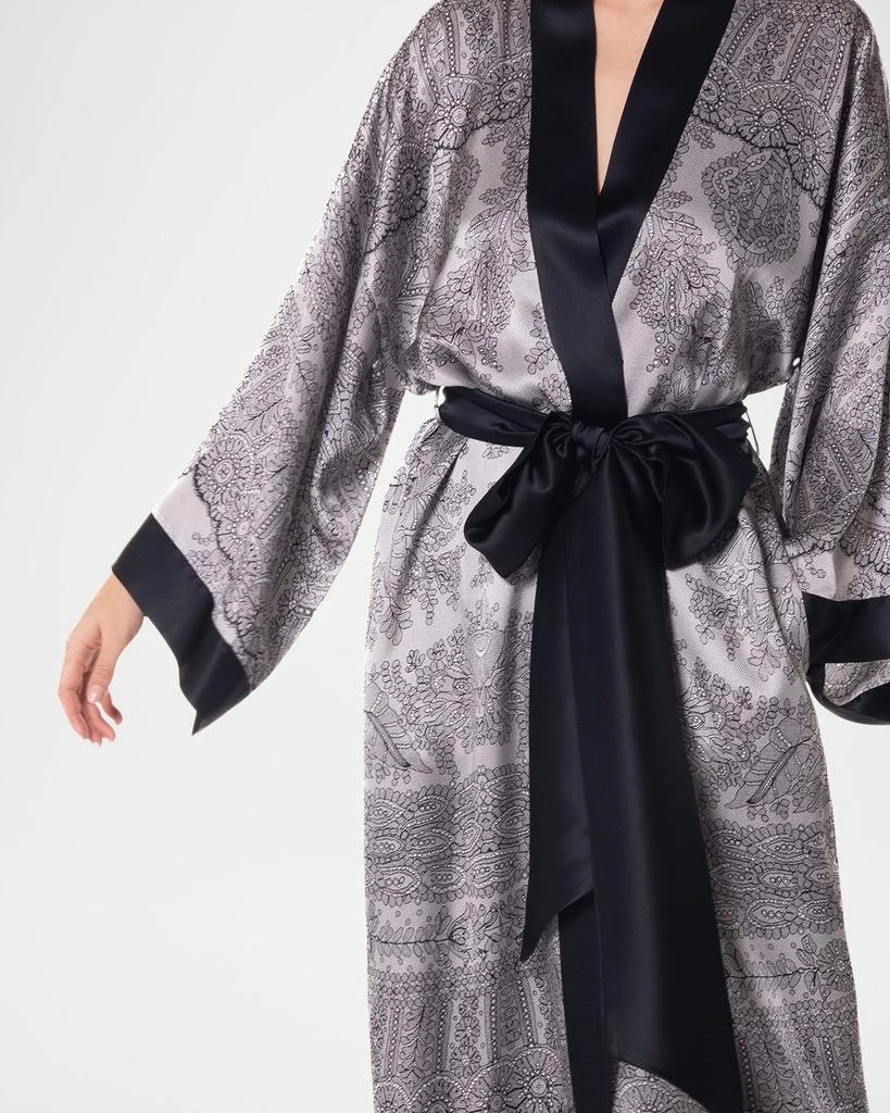 Christine Lingerie Bardot Lace-Print Silk Robe 5