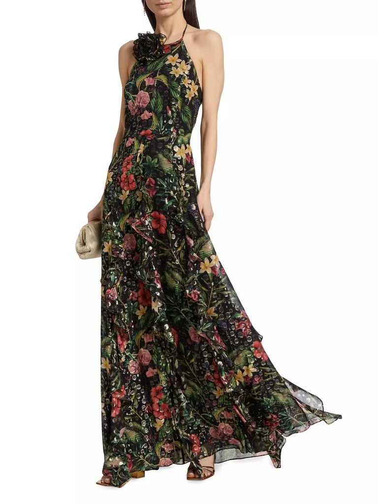 Ramy Brook Idella Floral Halter Gown 2