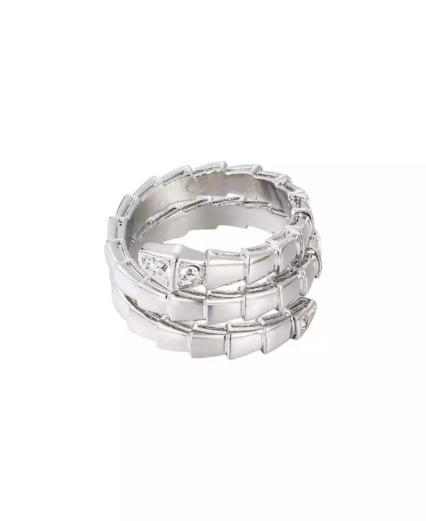 ADORNIA Silver Snake Double Wrap Ring
