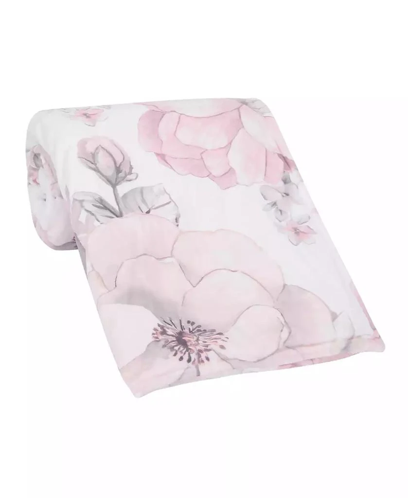 Lambs 
Ivy Botanical Baby Watercolor Floral Pink Fleece Baby Blanket 3