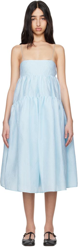 【Cecilie Bahnsen 】OONA DRESS CECILIE BAHNSEN Oona shirred ruffled taffeta mini dress