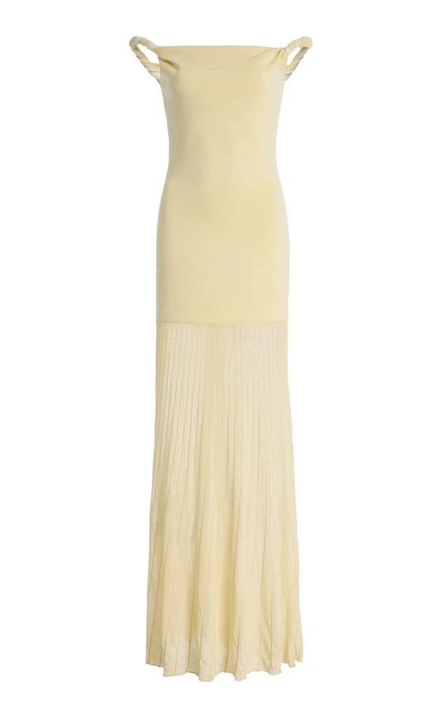 sir breeze striped ruched mesh midi dress Sir The Label Breeze Striped Ruched Mesh Midi Dress