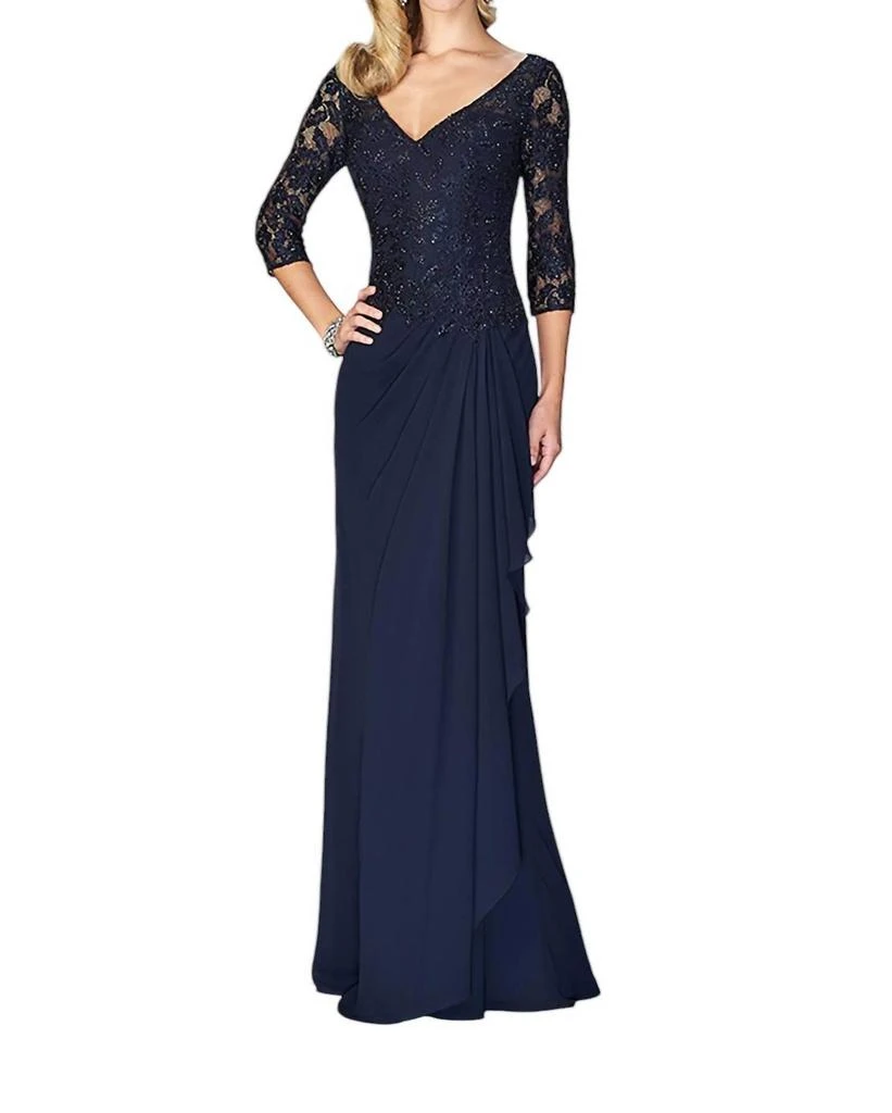 La Femme La Femme - Laced V-Neck Column Dress 1