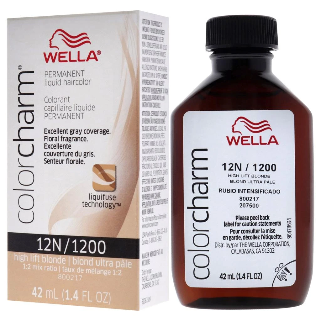Wella Color Charm Permanent Liquid Haircolor - 12N 1200 High Lift Blonde by  for Unisex - 1.4 oz Hair Color 4
