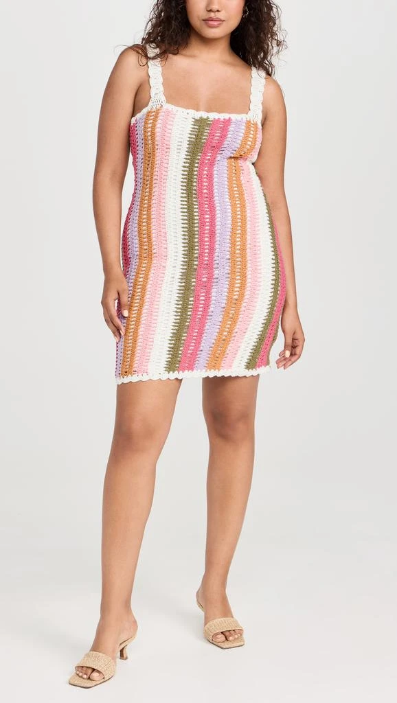 MINKPINK Lito Stripe Crochet Mini Dress 10