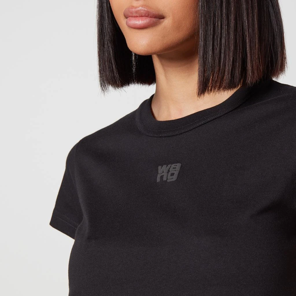 Alexander Wang Alexander Wang Women's Essential Jersey Shrunk Tee With Puff Logo And Bound Neck - Black 4