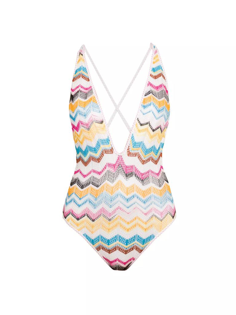 ワンピース MISSONI MULTICOLOR GREEK\" CHEVRON WITH LUREX 14 GG\" Missoni Multicolor Long Dress With Greek Motif In Lurex